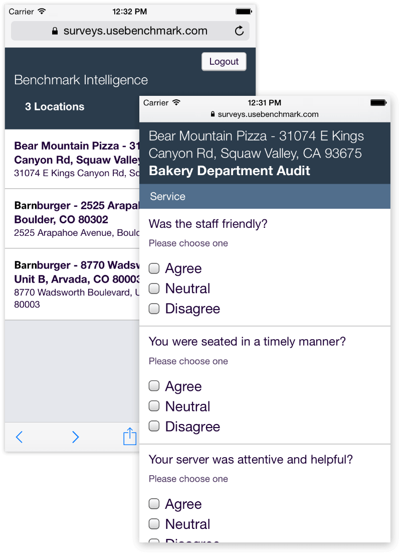 The old surveys app